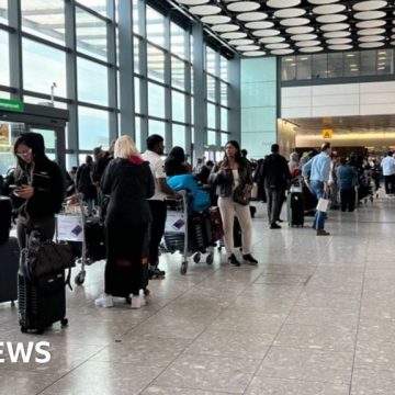 Day of delays after airport check-in system hit