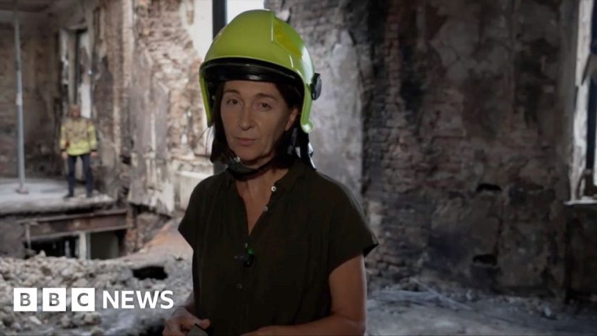 Inside Kyiv government building hit by missile strike