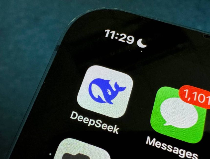 DeepSeek app icon on mobile phone