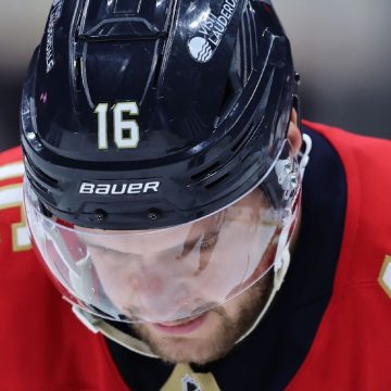Panthers captain Aleksander Barkov (leg) needs help leaving ice