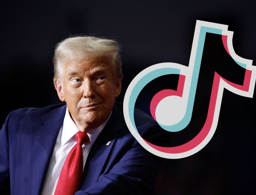 Trump and TikTok logo