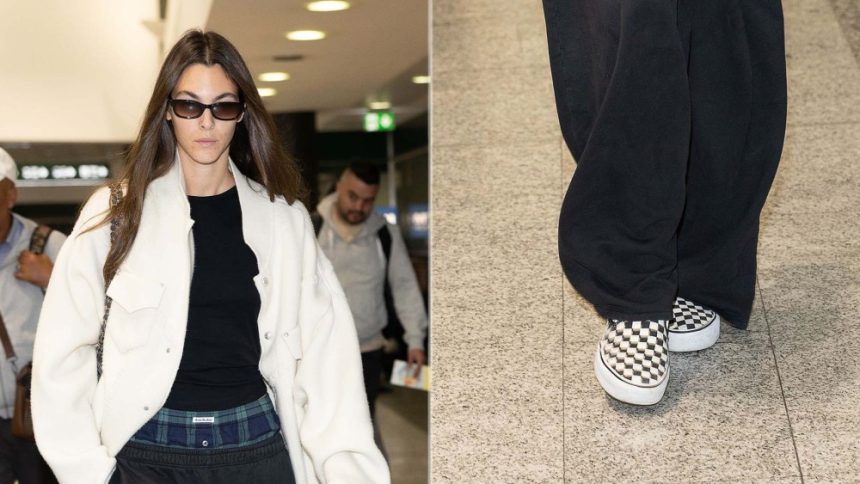 Vittoria Ceretti is seen during the Milan Fashion Week wearing Vans’ classic slip-ons on Friday in Milan, Italy.
