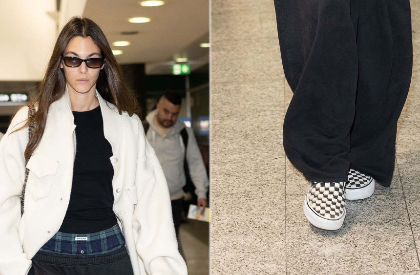 Vittoria Ceretti is seen during the Milan Fashion Week wearing Vans’ classic slip-ons on Friday in Milan, Italy.
