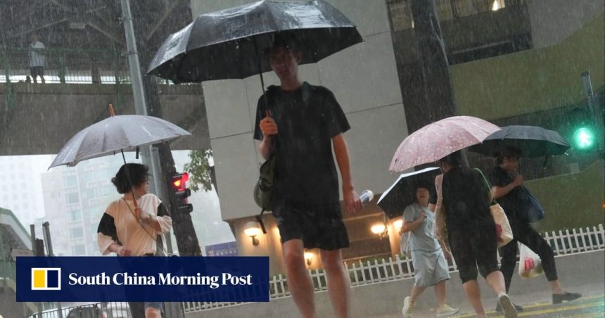 Hong Kong lowers typhoon signal to No 1 on Saturday, but storm Ragasa edges closer