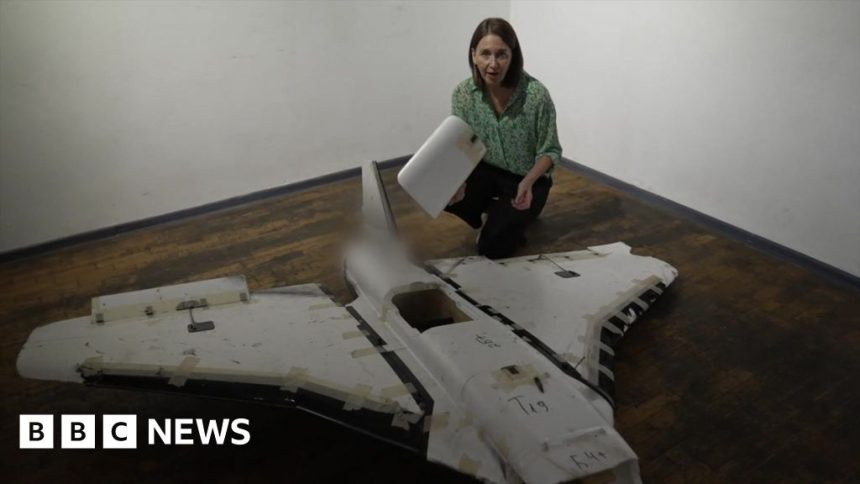 BBC examines a downed Russian drone