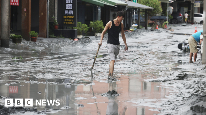 ‘No warning’, say Taiwan residents after typhoon bursts mountain lake