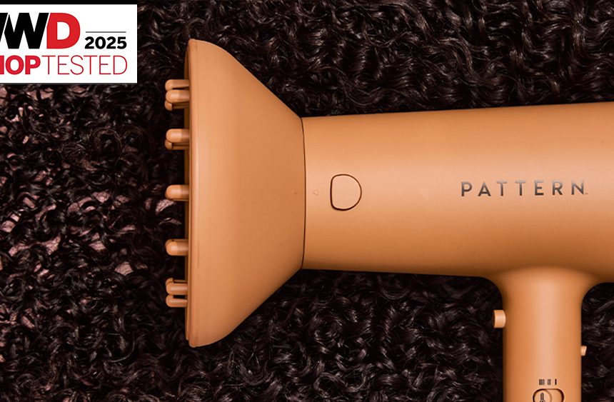 Pattern hair dryer and diffuser tested on dark curly hair