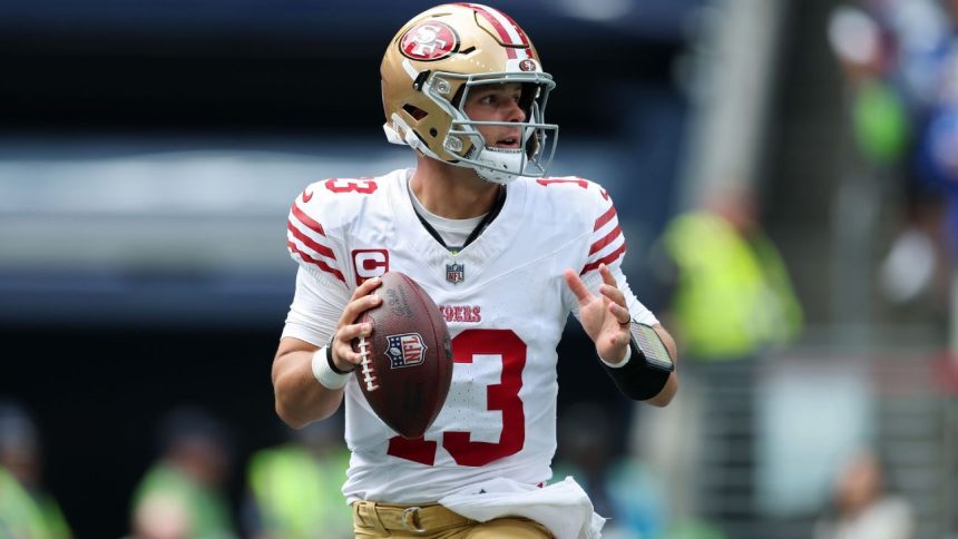 49ers’ Brock Purdy still not practicing; Mac Jones may start again