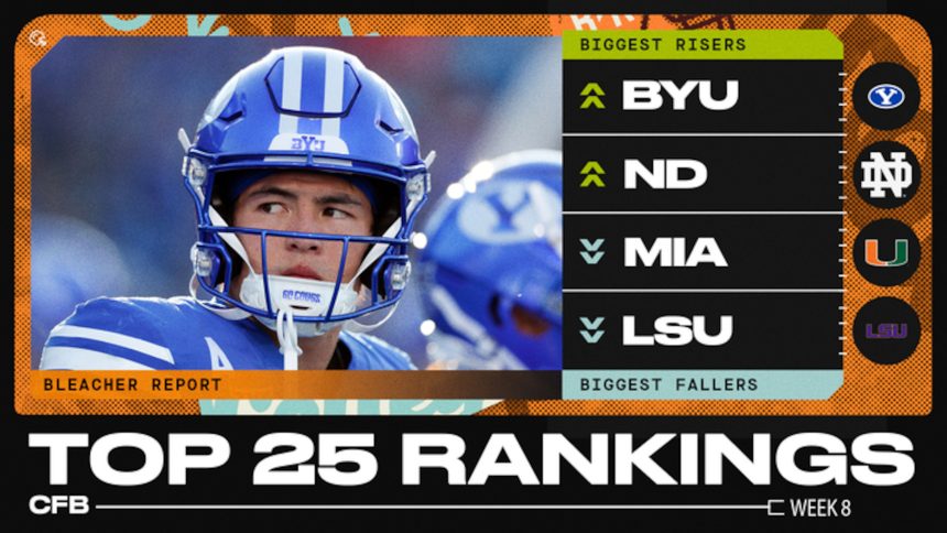 B/R's 2025 College Football Experts Top 25 Rankings After Week 8