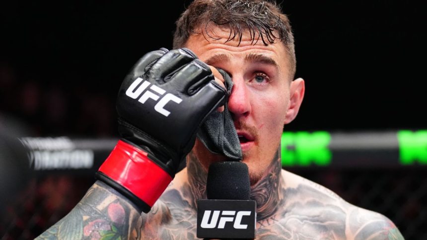 Aspinall-Gane ruled no contest after eye poke in UFC title Aspinall-Gane ruled no contest after eye poke in UFC title bout