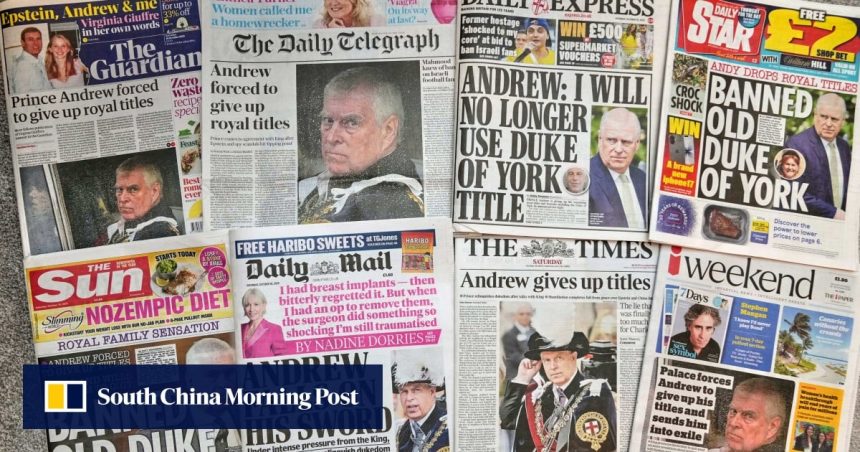 Palace and UK government under pressure to strip Prince Andrew of titles and home