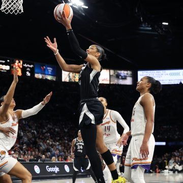 A'ja Wilson Double-Doubles, Leads Aces to Win Over Mercury in WNBA Finals Game 1