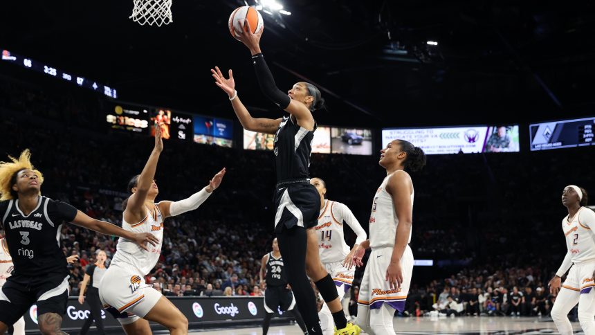 A'ja Wilson Double-Doubles, Leads Aces to Win Over Mercury in WNBA Finals Game 1