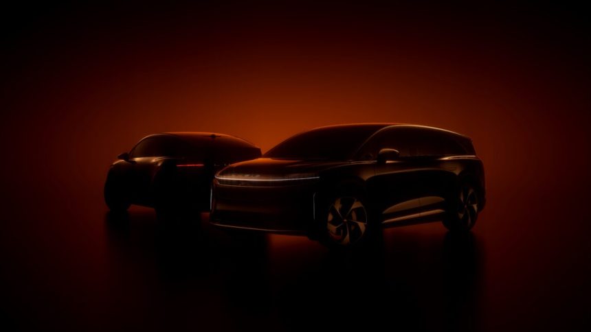 An autonomous car for consumers? Lucid says it’s happening. A teaser image of a pair of EVs
