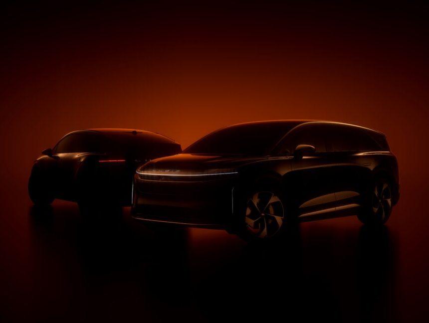 A teaser image of a pair of EVs