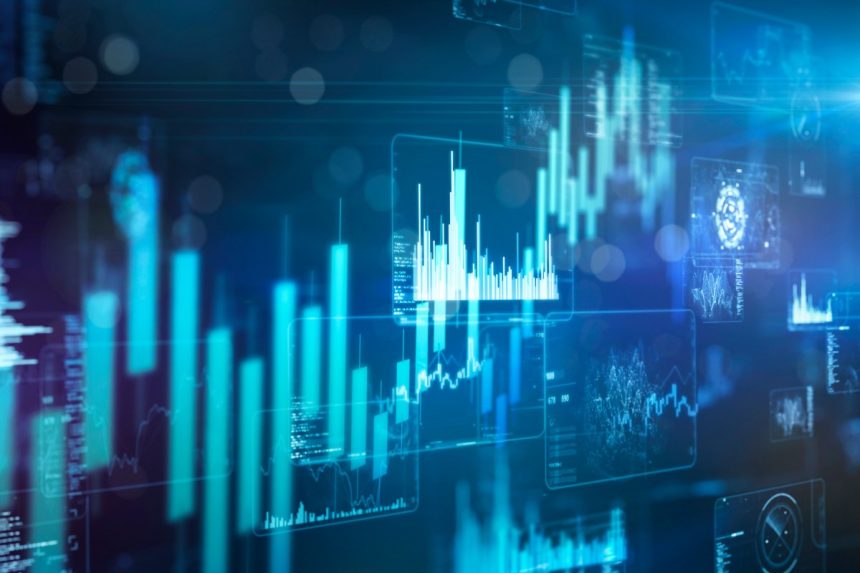 Apple and Microsoft are now both worth more than $4T Rising technology stock market graph on futuristic data monitor.