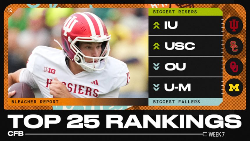 B/R's 2025 College Football Experts Top 25 Rankings After Week 7
