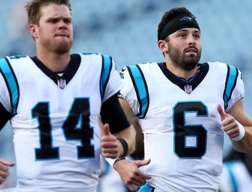 Baker Mayfield shrugs at Panthers past, won't reminisce with Sam Darnold