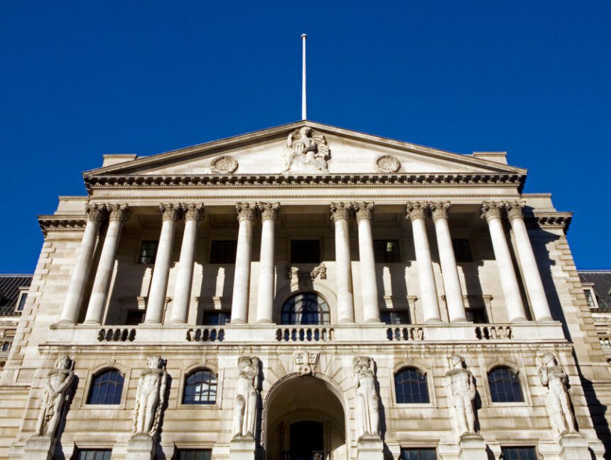The Bank of England building in London.