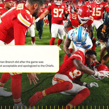 Brian Branch Hits JuJu Smith-Schuster on Video as Chiefs, Lions Scuffle Postgame