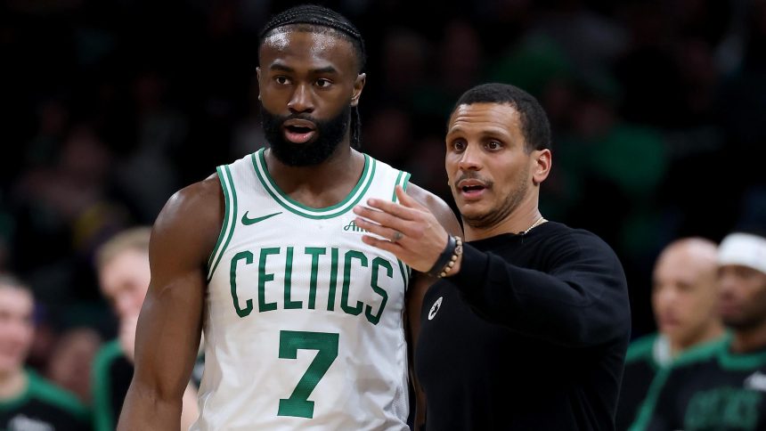 Celtics' Jaylen Brown, Joe Mazzulla Debate Who Would Win Fight in Starting 5 Video