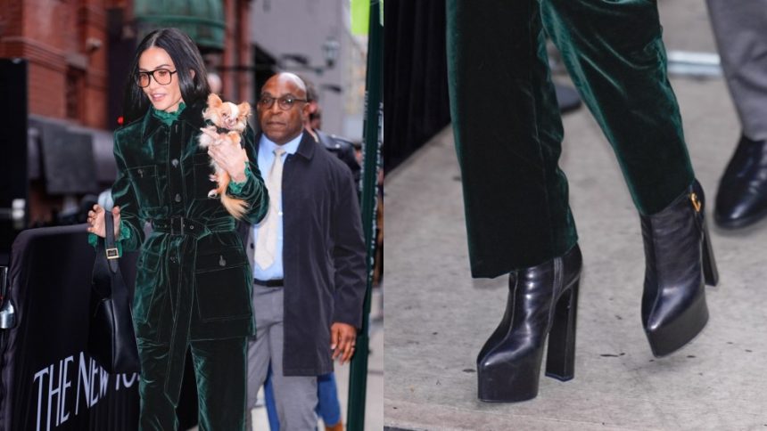 Demi Moore Wears Saint Laurent Platform Boots at the New On Saturday, Demi Moore made an appearance at the New Yorker Festival 2025 in Saint Laurent platform boots.
