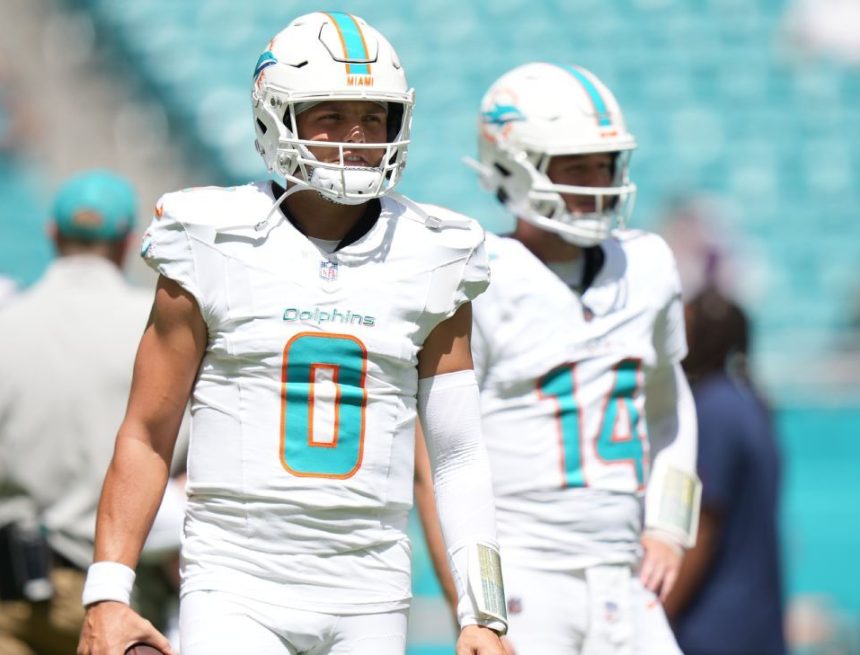 Dolphins make Quinn Ewers QB2 over Zach Wilson vs. Browns