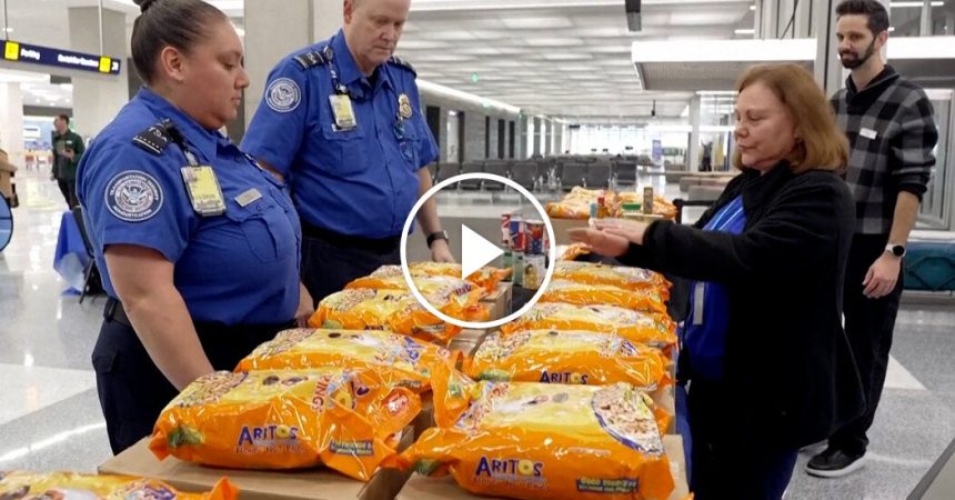Federal Airport Workers Collect Food Aid Federal Airport Workers Collect Food Aid