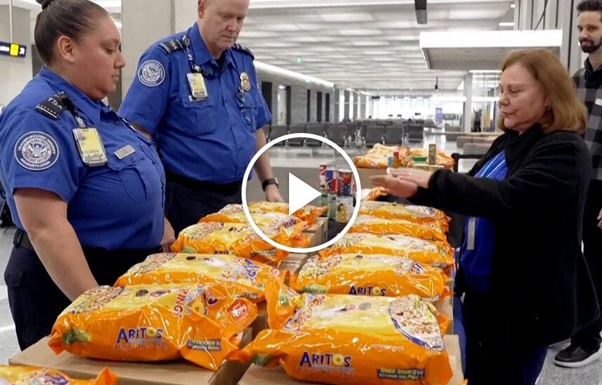 Federal Airport Workers Collect Food Aid