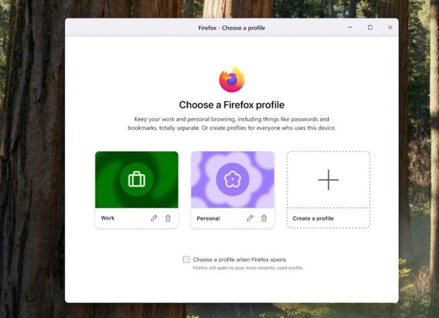 Firefox is adding profiles to separate your browsing sessions