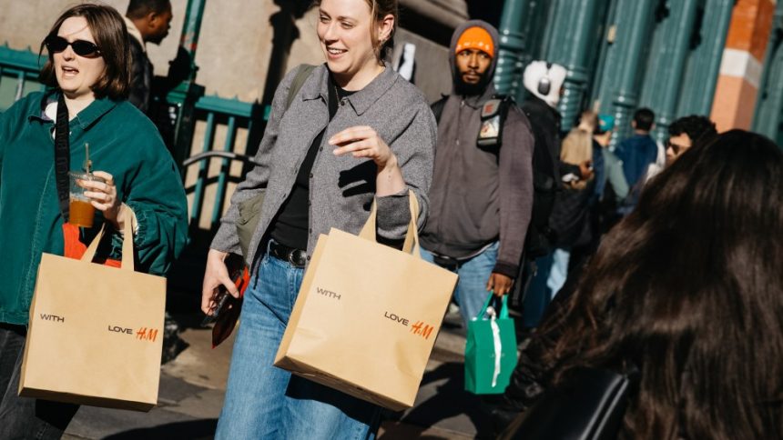 Shoppers in New York City during the 2024 holiday season.