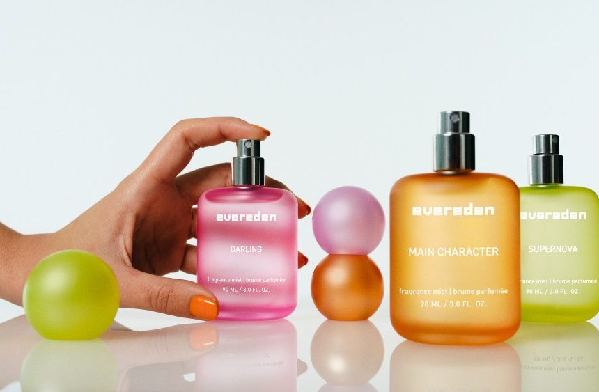 Evereden's hair and body fragrance mists, $23 each.