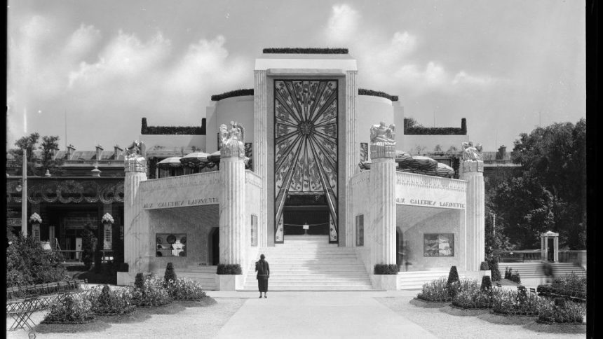 The pavilion of the 1925 Exposition Internationale des Arts Décoratifs et Industriels Modernes, or International Exhibition of Modern Decorative and Industrial Arts, in Paris.