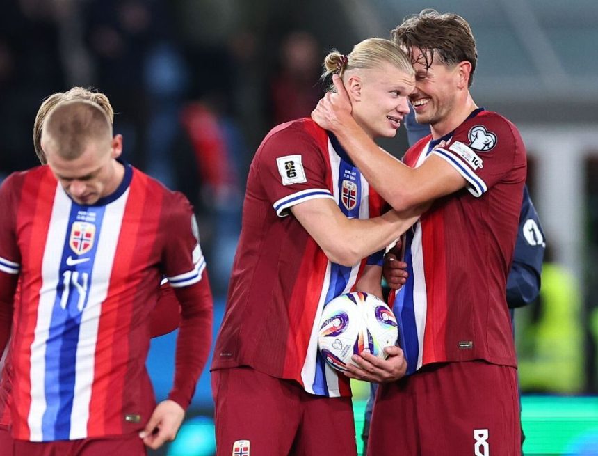 Haaland misses two penalties, still has hat trick in Norway win