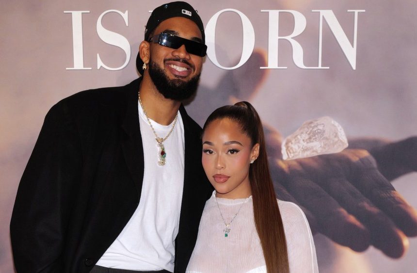 NEW YORK, NEW YORK - SEPTEMBER 17: (L-R) Karl Anthony Towns and Jordyn Woods attend Jared Jewelers "A Diamond Is Born" Film Premiere at The Frick Collection on September 17, 2025 in New York City. (Photo by Craig Barritt/Getty Images for Jared Jewelers)