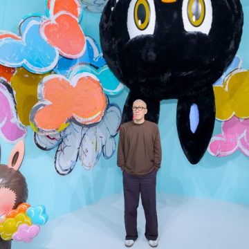 Labubu's Creator Kasing Lung at The Monsters 10th anniversary exhibition in Shanghai.