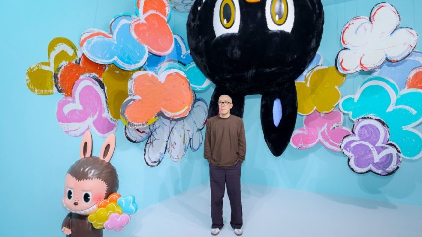 Labubu's Creator Kasing Lung at The Monsters 10th anniversary exhibition in Shanghai.