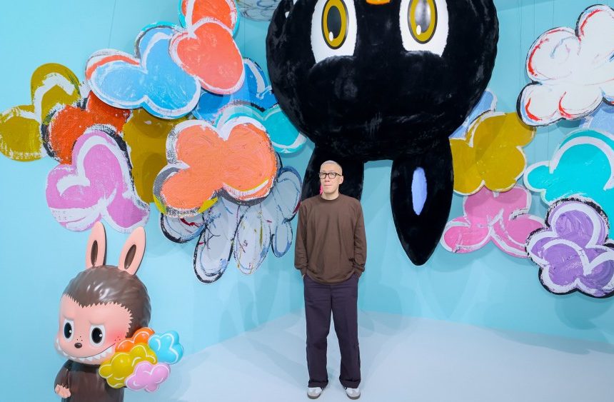 Labubu's Creator Kasing Lung at The Monsters 10th anniversary exhibition in Shanghai.
