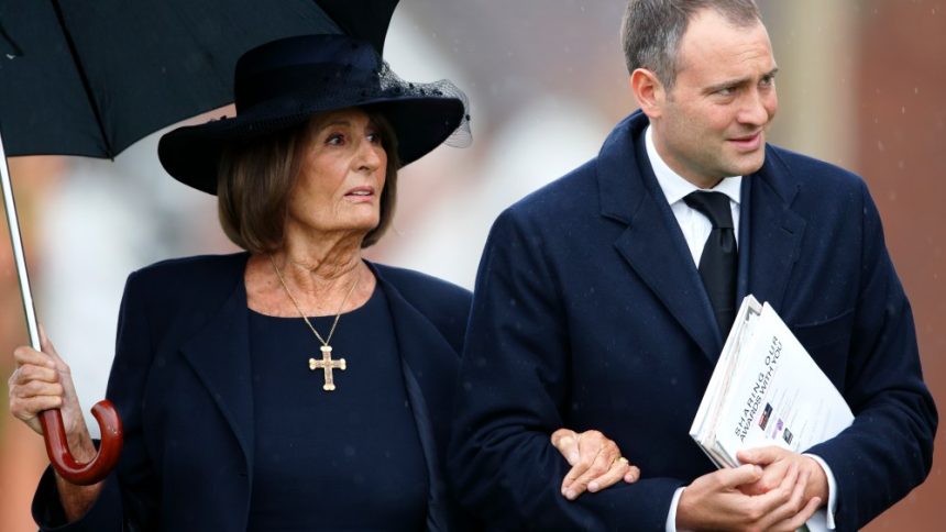 Lady Annabel Goldsmith and her son Ben Goldsmith in 2014.