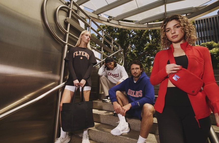 Looks from the new Lululemon collection for the National Hockey League.