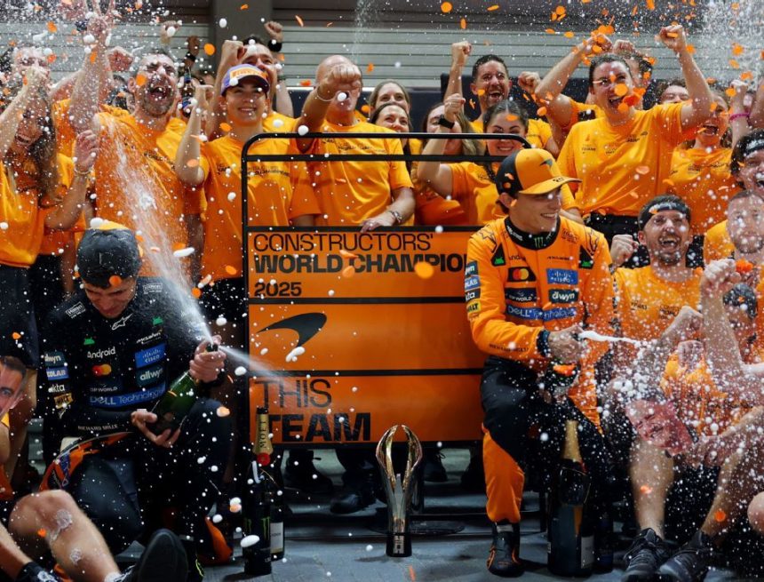 McLaren win back-to-back F1 constructors' championship; 10th overall