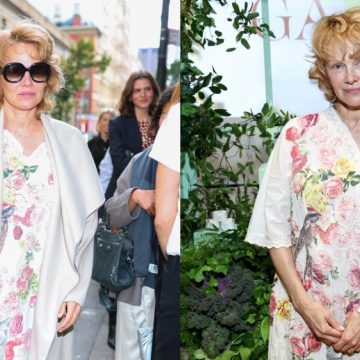 On Friday, Pamela Anderson attended the Sonsie pop-up in New York City in a Magnolia Pearl dress.
