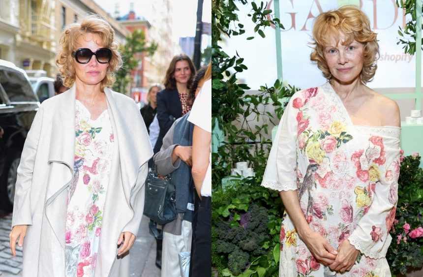 On Friday, Pamela Anderson attended the Sonsie pop-up in New York City in a Magnolia Pearl dress.