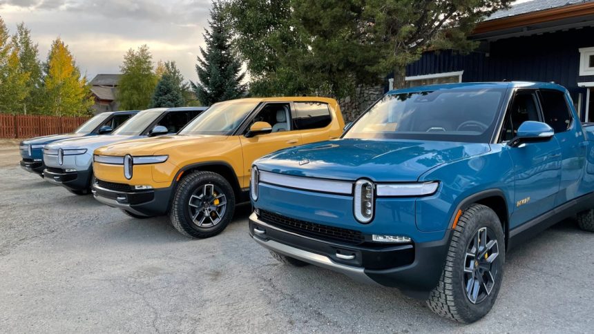 Rivian will pay $250M to settle lawsuit over R1 price Rivian R1T line up Colorado