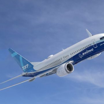 Promotional image of Boeing 737 passenger jet plane.