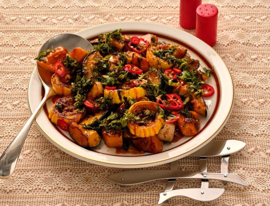 Sweet-and-Spicy Squash With Scallion Oil Recipe