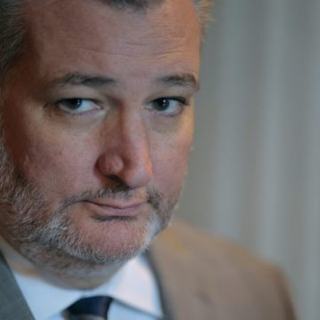 Close-up photo of Sen. Ted Cruz's face and shoulders.