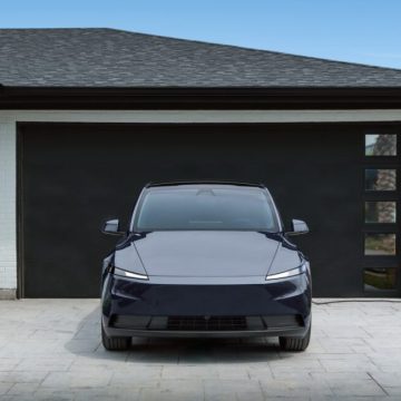 A Model Y standard range head-on