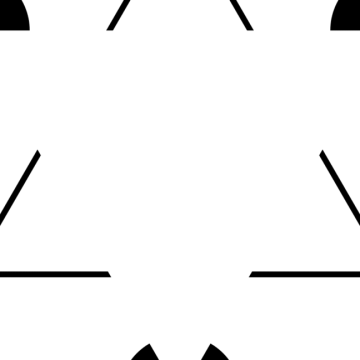 Image of a set of lines and partial circles that creates the illusion of a triangle in the middle.