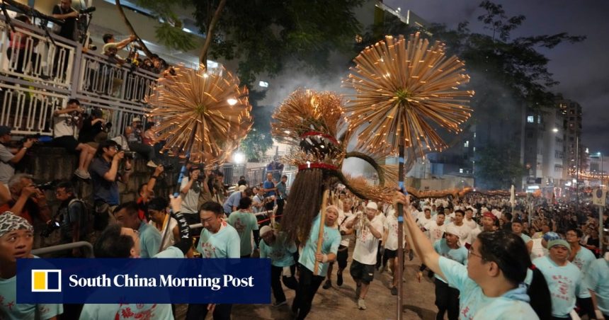 ‘Unique’ and ‘stunning’: Hong Kong’s fire dragon dance draws thousands to Tai Hang
